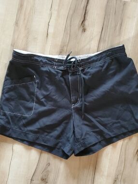 Catalina Black Swim Shorts with White Waistband